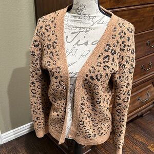 Cat & Jack Tan Leopard Print Cardigan